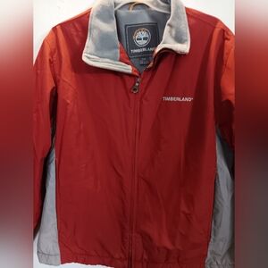 Mens Timberland Red and Gray Zip-Up Jacket